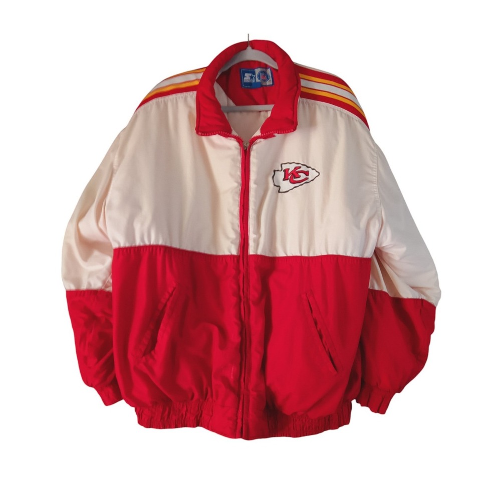 Vintage Starter Kansas City‎ Chiefs NFL Jacket XL Red White 90s Made in Korea